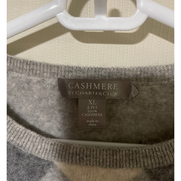 NWOT 2 PLY 100% Cashmere By Charter CArgyle Cashmere Crew Neck Sweater XL - Picture 7 of 9